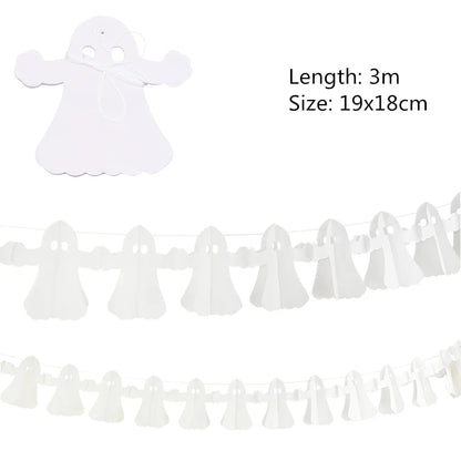 Guirlanda Sinfonia para Dia das Bruxas, 10 peças, abóbora, morcego, fantasma, aranha