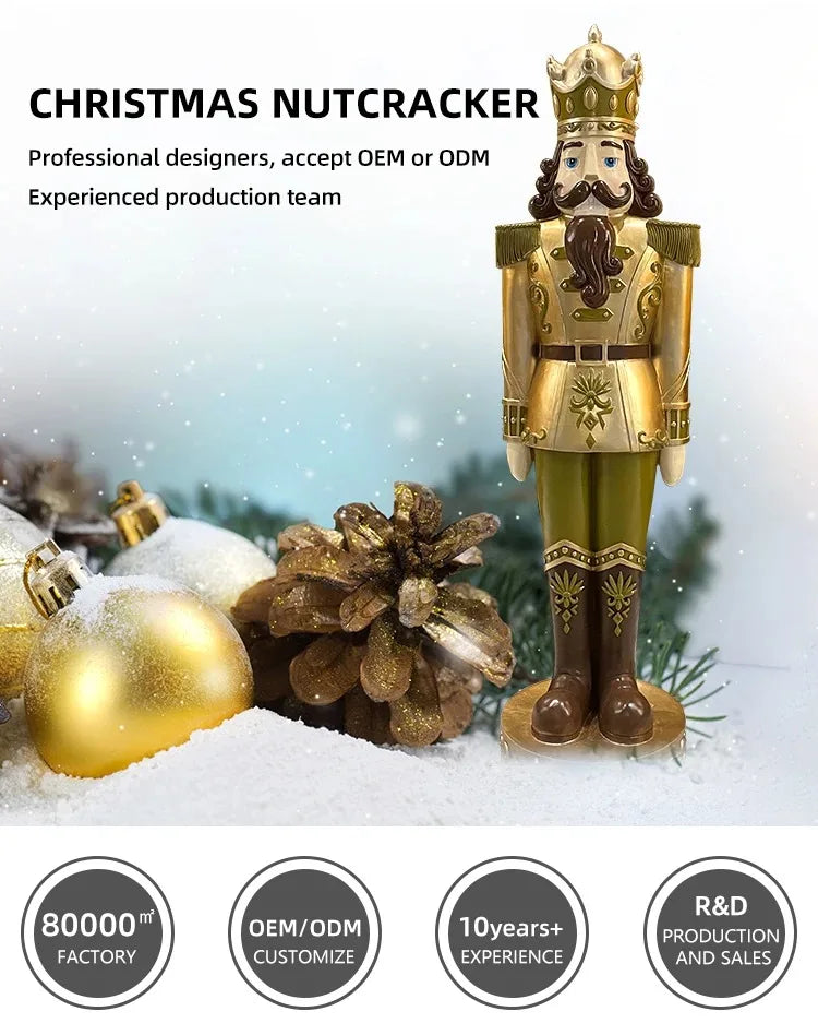 Quebra-nozes Estatueta Estátua Ouro Shopping Soldado Dourado Para Enfeite Natal Feito