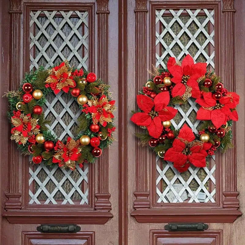 Guirlanda de Natal Vermelho Verde 15.75 polegadas para Decoração de e Mesa, Flor grande