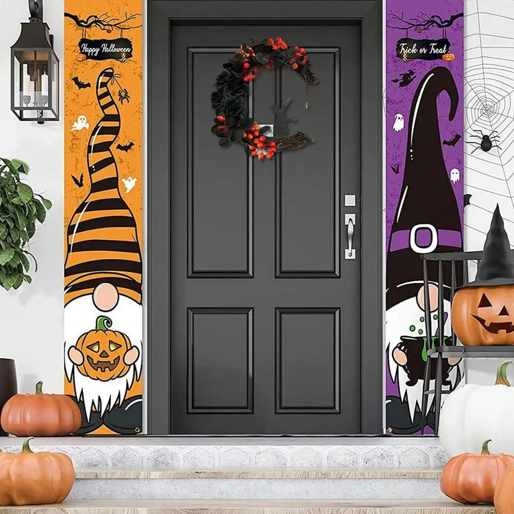 Guirlanda de gato lunar de Halloween Guirlanda de flores, estrelas, lua e gato