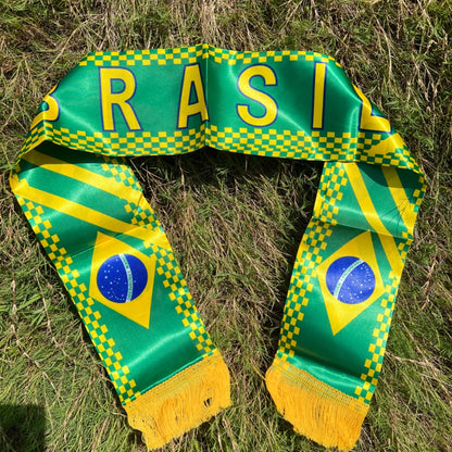 Kit 1 Faixa Cachecol Brasil Torcida Copa Do Mundo Violeta Amarelo 1,35cm