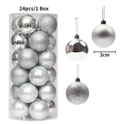 Bolas de natal Ornamentos de árvore de Natal de 3 mm de 36 quilates, grandes ornamentos