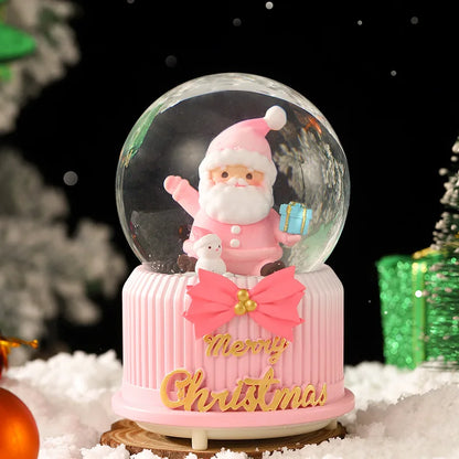 Globo de Neve de Natal, Bola de Cristal Iluminada, Enfeites de Bola de Vidro, Decorações