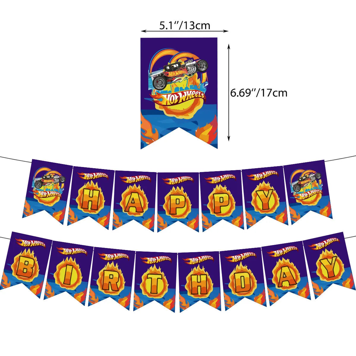 Kit Festa Hot Wheels com Balões e Decorações de Aniversário (23 peças)