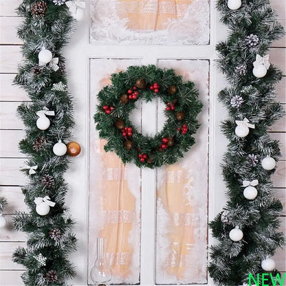 Guirlandas De Natal Verde 40cm Aramado Para Porta Verde-escuro com luz LED