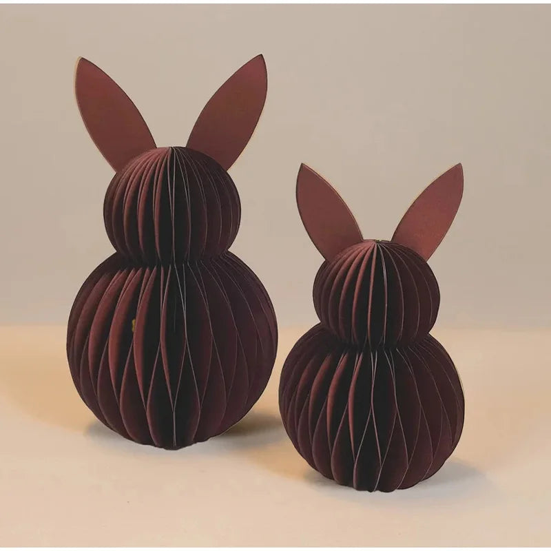 Coelho da Páscoa de Papel Decoração de Páscoa, Conjunto de 2 Peças de Centro de Mesa
