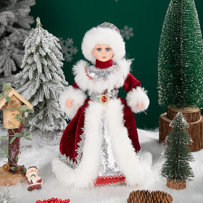 Papai Noel Grande Muñeco Cajado Azul Claro Figura do Papai Noel Ded Moroz Natalino