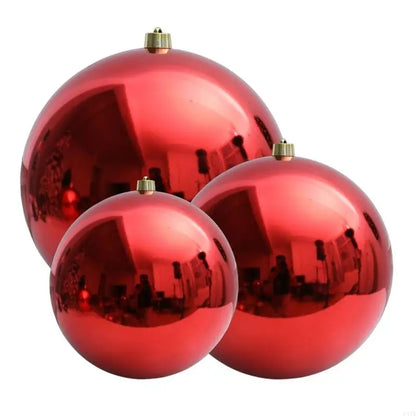Bola de Natal Gigante Shopping 1 Peça de 25/30/40cm Grande Brilhante Bola Natal Vermelho