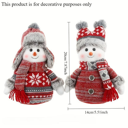 Boneca de boneco de neve de natal com chapéu decoração foto prop, presente crianças