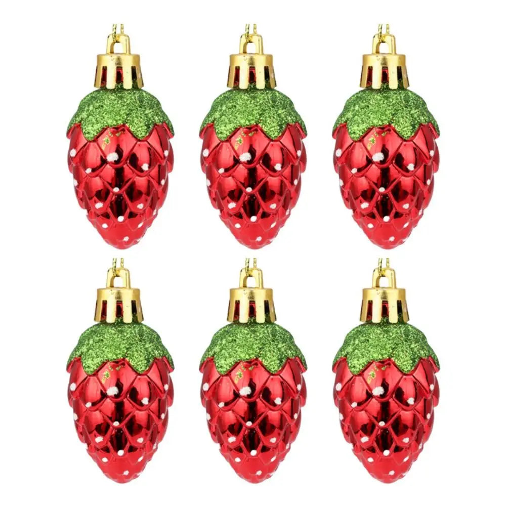 Enfeite Morango para Árvore de Natal Enfeites Natalinos Vermelhos para Árvore de Natal