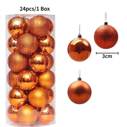 Bolas de natal Ornamentos de árvore de Natal de 3 mm de 36 quilates, grandes ornamentos