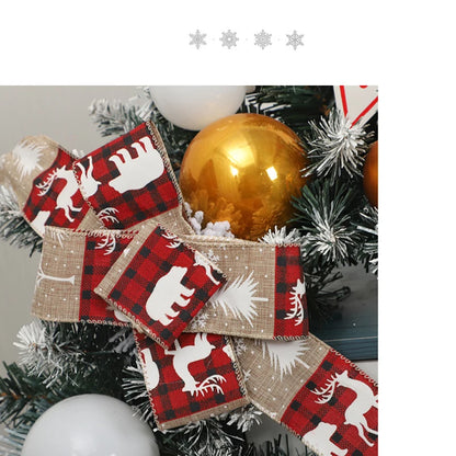 Guirlanda de Natal, guirlanda de Natal festão com laços, guirlanda de porta para paredes