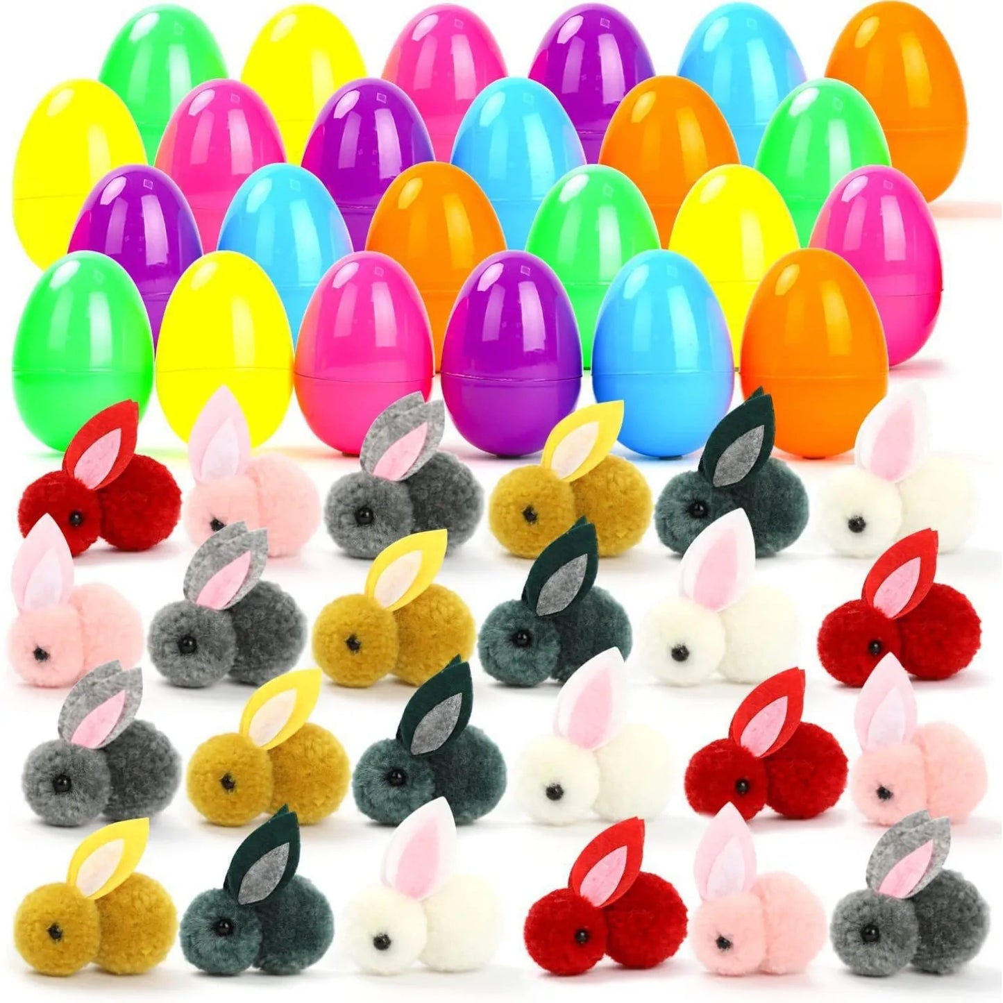 24x Ovos de Páscoa com Coelhinhos de Páscoa, Mini Animais de Pelúcia e Páscoa