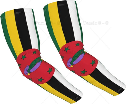 Mangas refrescantes com a bandeira da Brasil, proteção solar, homens e mulheres, ideais