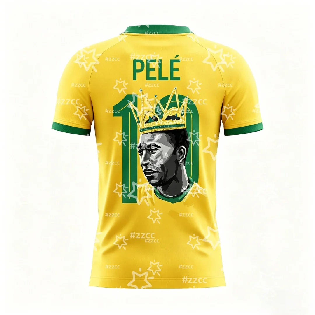 Camisa Pelé Brasil Camisa da Seleção Brasileira de Futebol, Verdes, Brasil Copa do Mundo