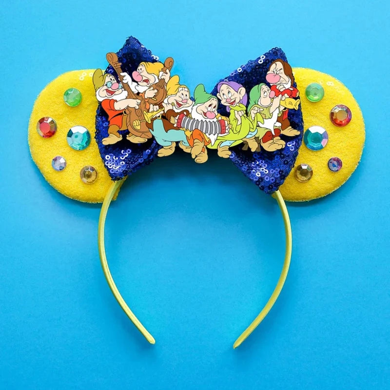 Tiaras Acessórios Disney orelha de rato com laço brilhante, Lantejoula de dupla celebração