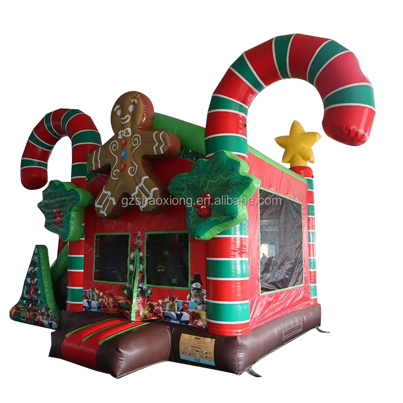 Casa inflável de gengibre 13 pés arco gigante de doces de Natal, inflável de shopping