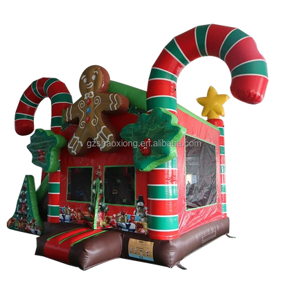 Casa inflável de gengibre 13 pés arco gigante de doces de Natal, inflável de shopping