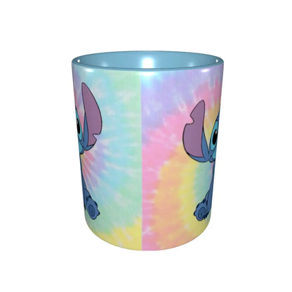 Caneca Lilo & Stitch Caneca de cerâmica floral (decalque através da alça), 590 ml