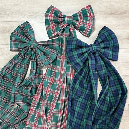 Laço Vermelho Gigante para Shopping, Laços Decorativos de Natal Grandes Fitas Longas Estilo Tartan ou Xadrez