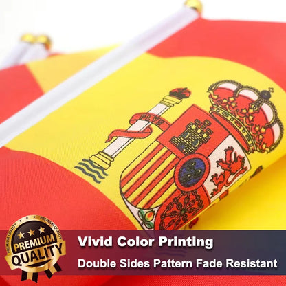 Bandeirinhas Copa do Mundo Pacote com 10 mini bandeiras brancas de bandeira espanhola