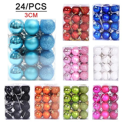 Bola de Natal 24 Peças de Enfeites de Bola de Natal Inquebráveis 4cm*6cm*8cm*10cm