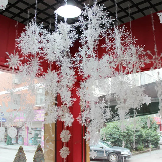 Decoração de Árvore de Natal Flocos de Neve Pendurados Decoração de Natal Decorações