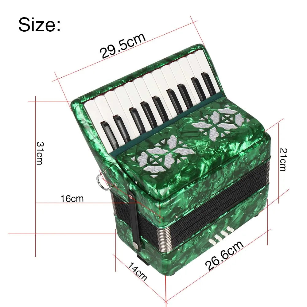 Acordeão, Acordeão DE Piano DE 22 Teclas para Crianças, Acordeão 8 Baixos (Céu azul)