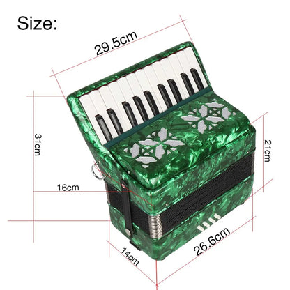 Acordeão, Acordeão DE Piano DE 22 Teclas para Crianças, Acordeão 8 Baixos (Céu azul)