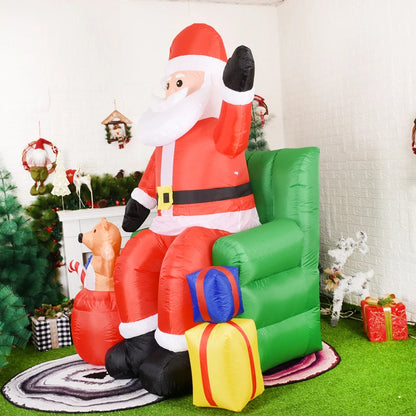 Papai Noel Inflável de 6 pés, Decoração de Quintal de Natal, Luzes LED para Festa, Gramado