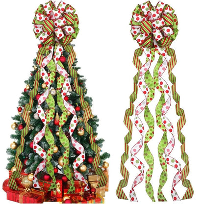 Laço Grande de Topo Árvore de Natal Aproximadas de 114cm*33cm*45"*13"