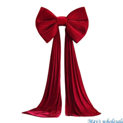 Laço decoração de shopping arcos de pelúcia vermelhos grandes Borgonha decoração