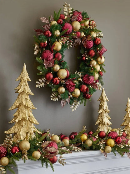 Guirlanda de Natal para porta da frente, decoração de guirlanda de Natal, guirlanda Natal