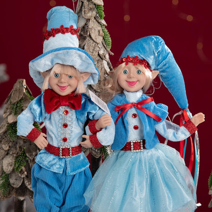 Elfos de Natal, conjunto de 2 bonecos de Elfo Vermelho e Branco, festa de Natal