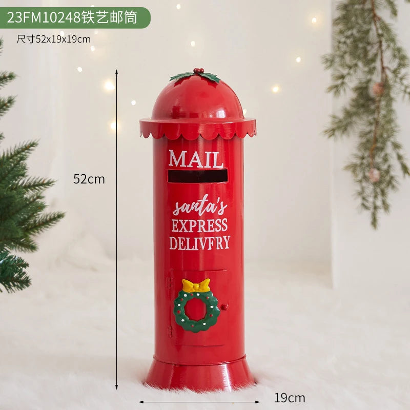 Caixa de correios pirulito estátua de caixa de correio de natal decorações natal decoração