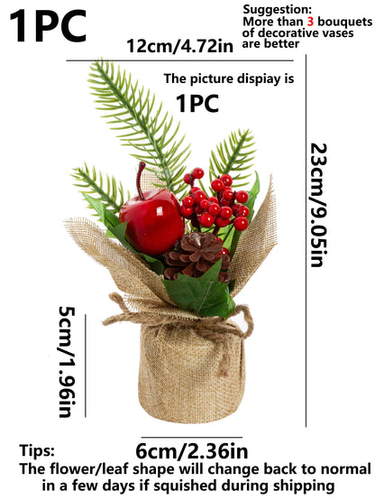Vasos Árvores de Natal 1/3 Peças 23cm de Altura Pequenos Vasos de Árvores de Natal