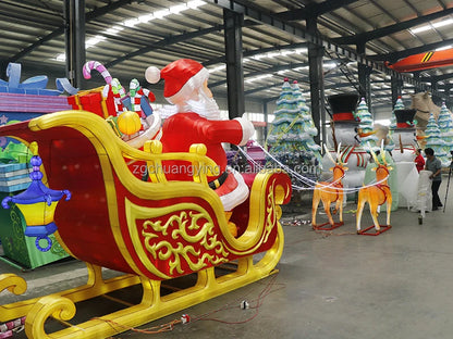 Papai Noel Treno com/ Saco de Presente 2 Renas shopping ao ar livre flash cervos ideias