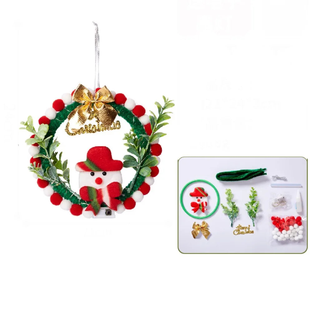 Guirlanda de Natal feita à mão com iluminação para decoração de festa de Natal