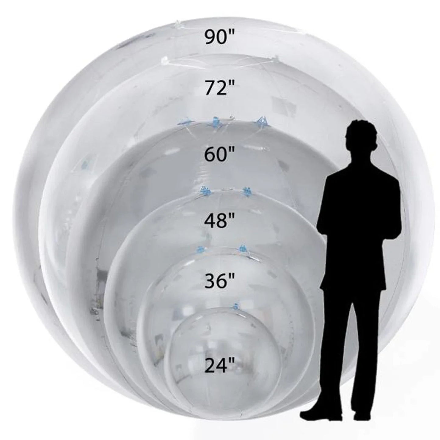 Bola espelhada inflável dourada, bolas brilhantes grandes esferas refletivas reutilizáveis