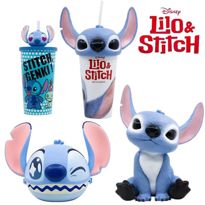 Kit Lilo & Stitch copo colecionável temático Stitch Oficial (Lilo & Stitch) – copo isolado canudo