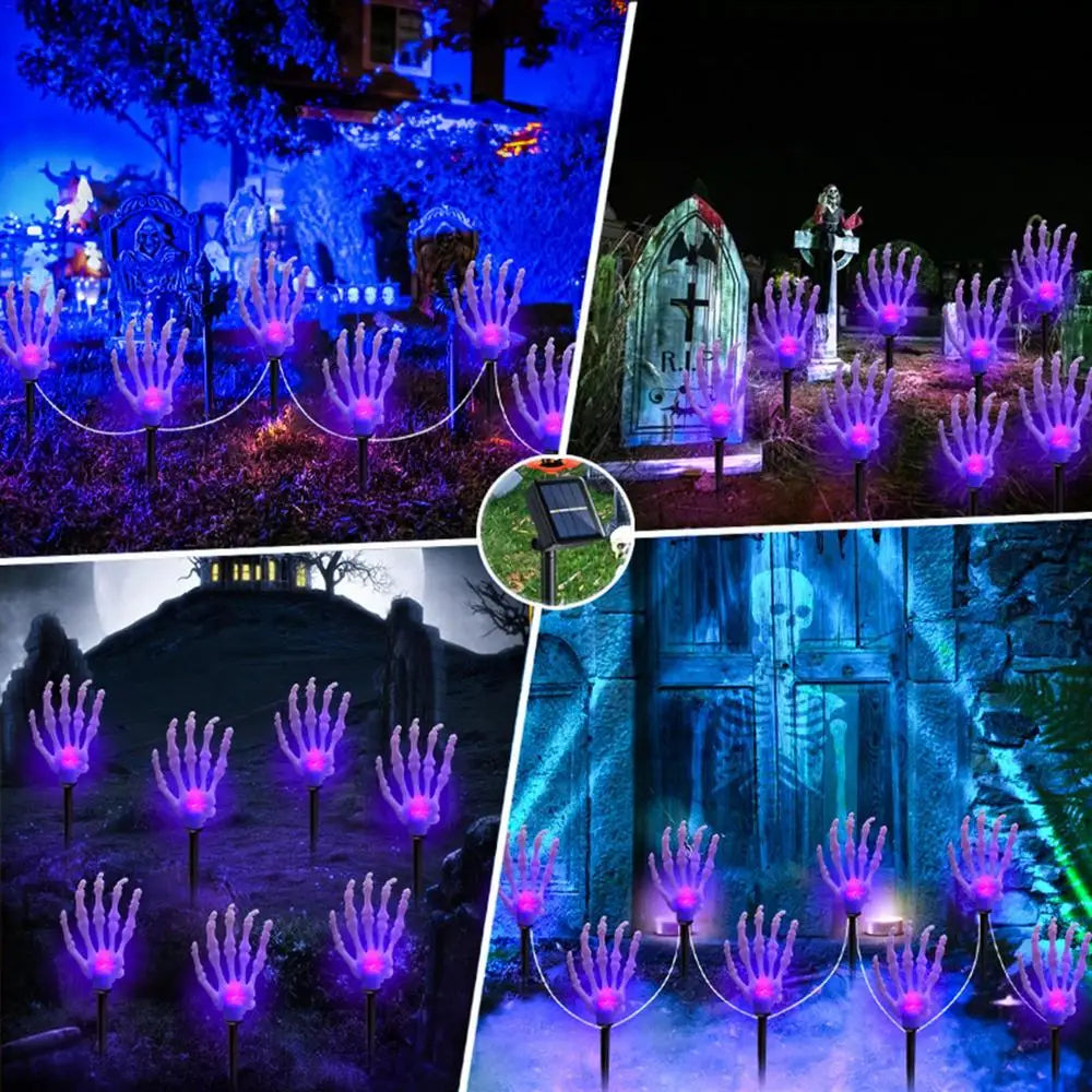 Luzes De Estaca De Jardim De Halloween Luzes De Estacas De Braço De Esqueleto