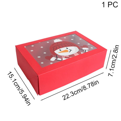 Caixa Pacote 1 Caixas de Biscoito de Natal Janela, Caixas de Presente de Papel Vermelho