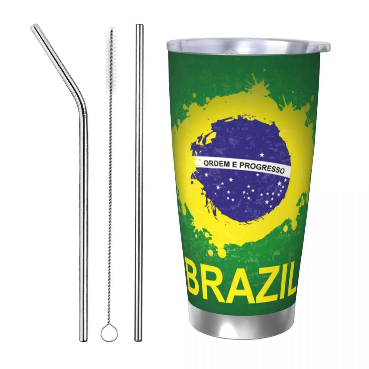 Caneca de copa do mundo café isolada com bandeira do Brasil copo volta às aulas 590 ml