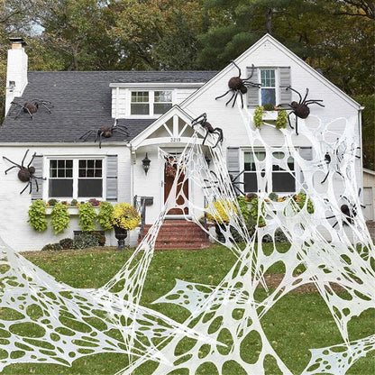 Decorações de teia de aranha para o dia das bruxas ao ar livre – Decoração de teia aranha
