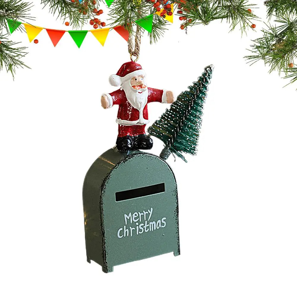 Caixas de cartão de Papai Noel | Caixas de envelope rústicas Porta-cartões de metal