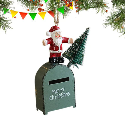 Caixas de cartão de Papai Noel | Caixas de envelope rústicas Porta-cartões de metal