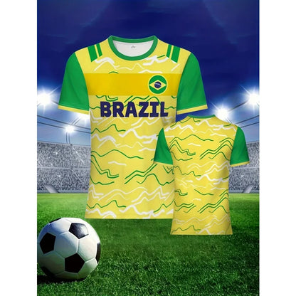 Camisa de Futebol Copa do Mundo para Homens e Mulheres 10 Pele Brasil Adulto Futebol