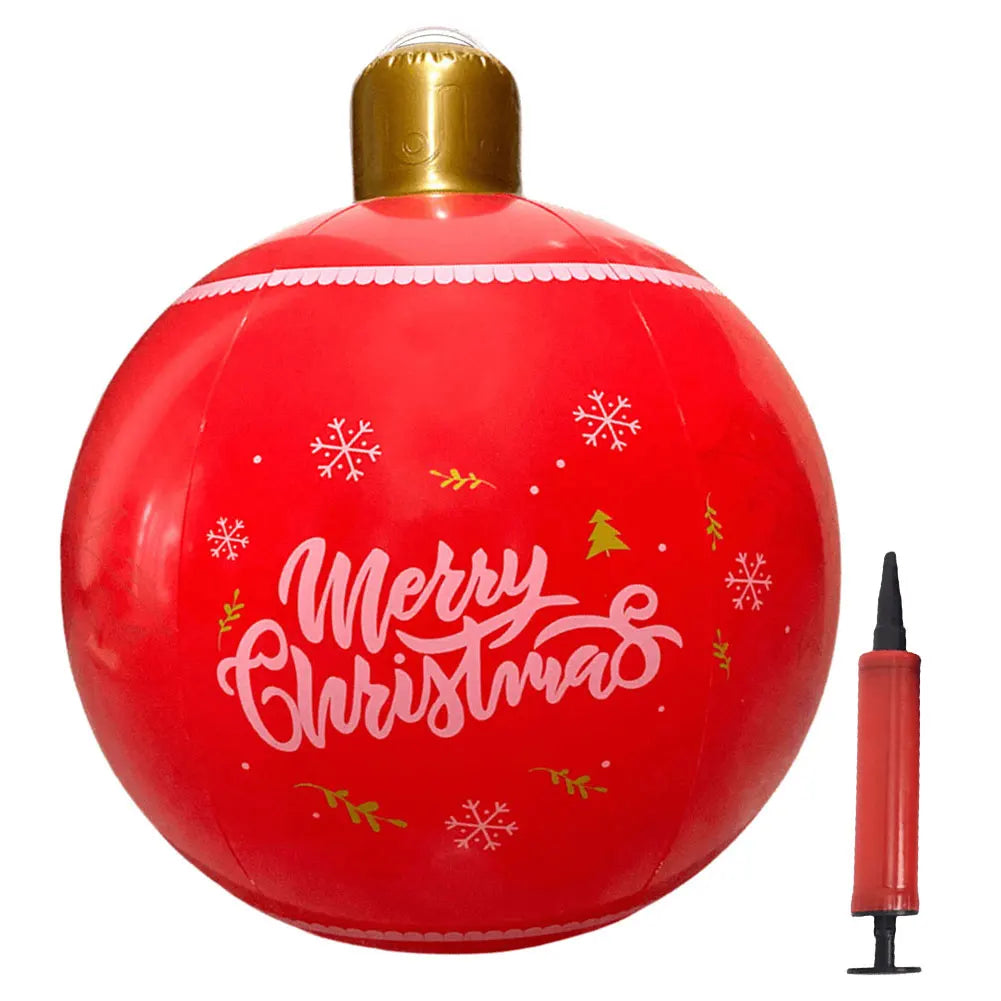 Grandes Bolas Infláveis de Natal, 24", Bola Inflável Gigante de PVC Decorada Natal e Bola