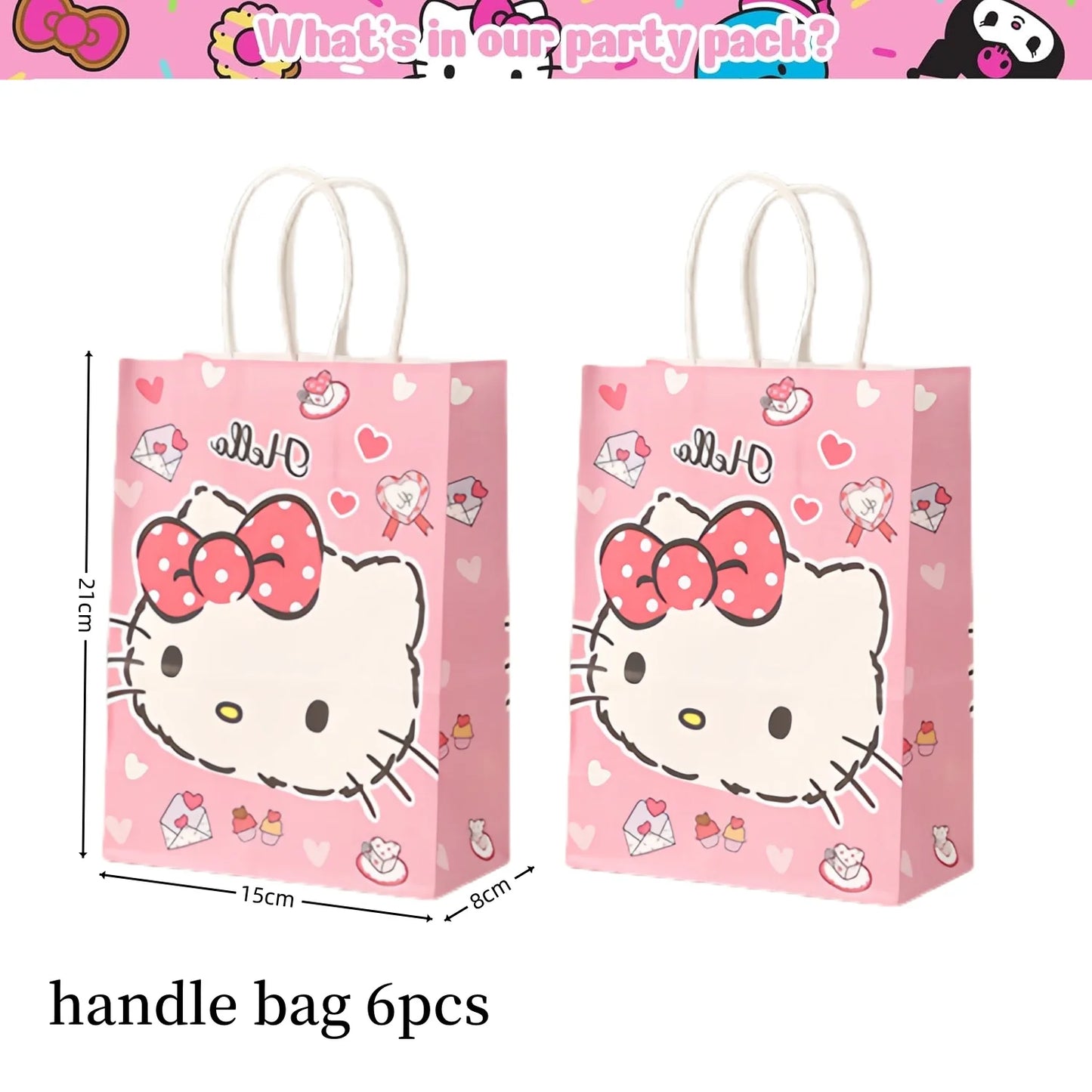 Kit de hello kitty para decoração de festa de aniversário de Kitt - 217 peças, incluindo top
