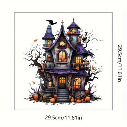 Adesivos Abóbora Castelo Halloween decalques de parede de abóbora de Halloween